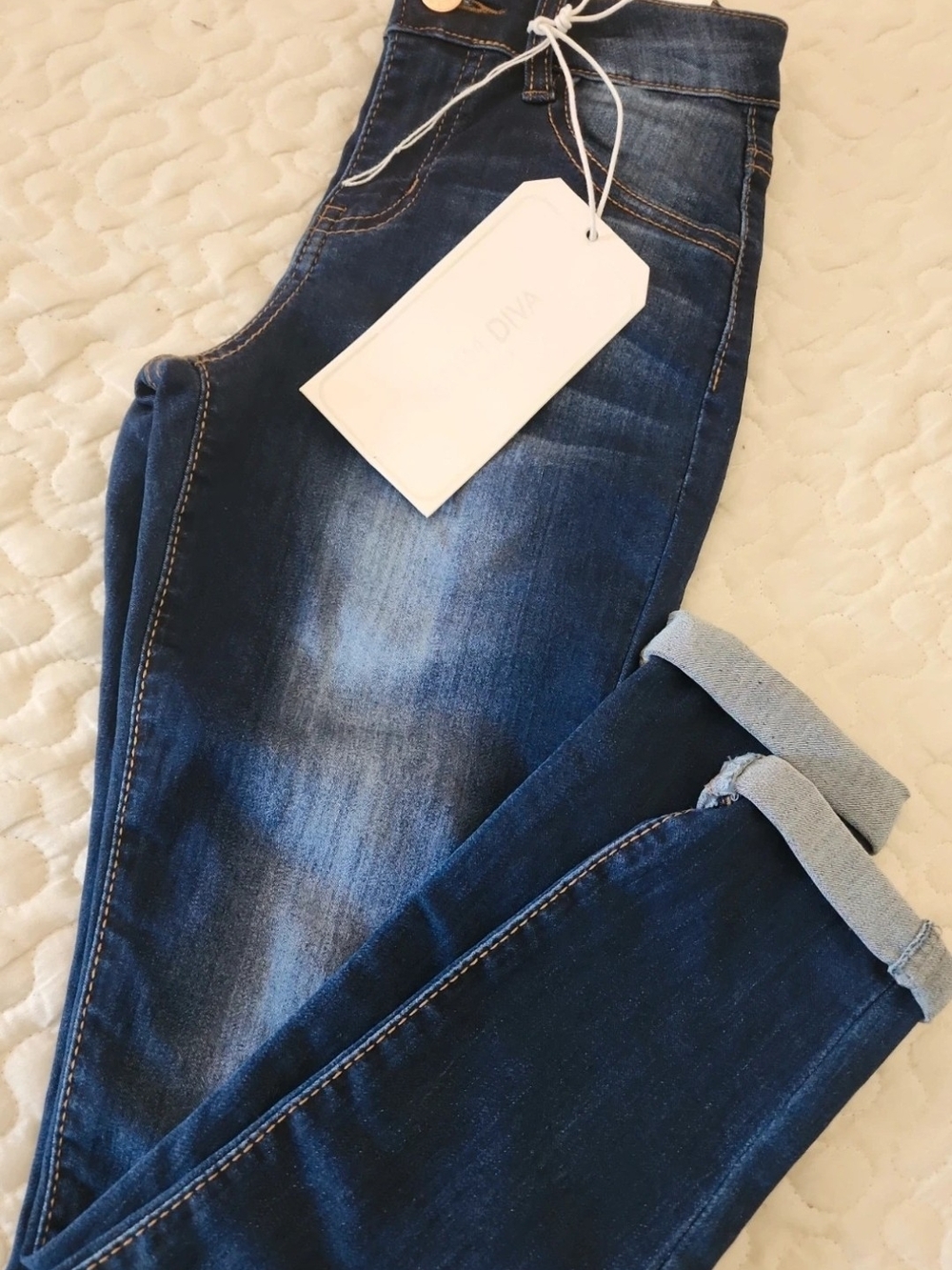 Diva Women's Medium Blue Faded Skinny Jeans